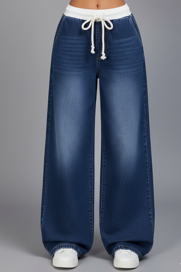 Gracelyn | Women's Casual Wide Leg Trousers – High-Waist Drawstring Pants