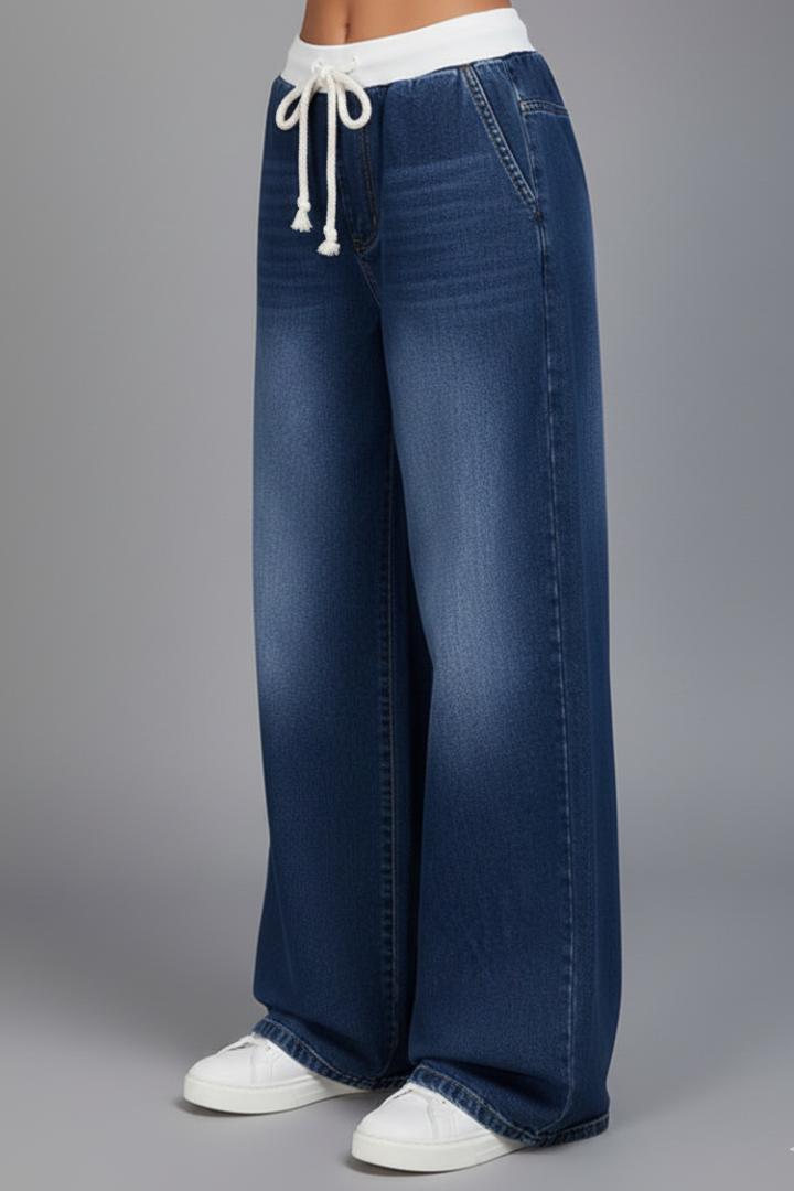 Gracelyn | Women's Casual Wide Leg Trousers – High-Waist Drawstring Pants