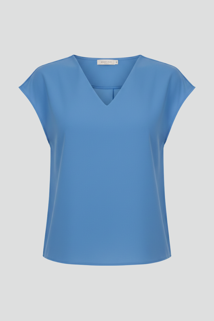 Greta | Women's Striped V-Neck Blouse – Casual Short Sleeve Loose Fit Summer Top