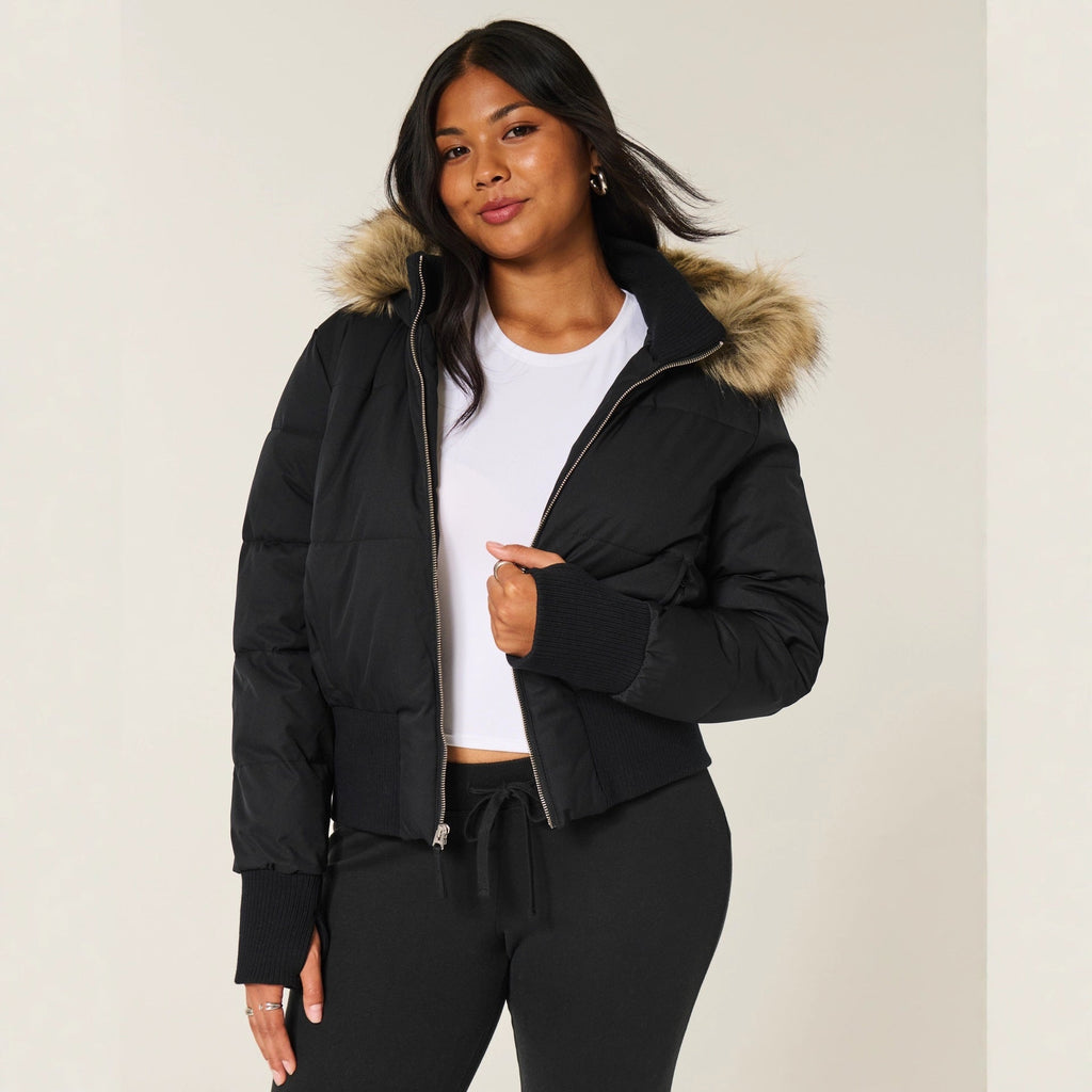 Griselda | Quilted Women's Jacket – Short Insulated Jacket with Removable Hood