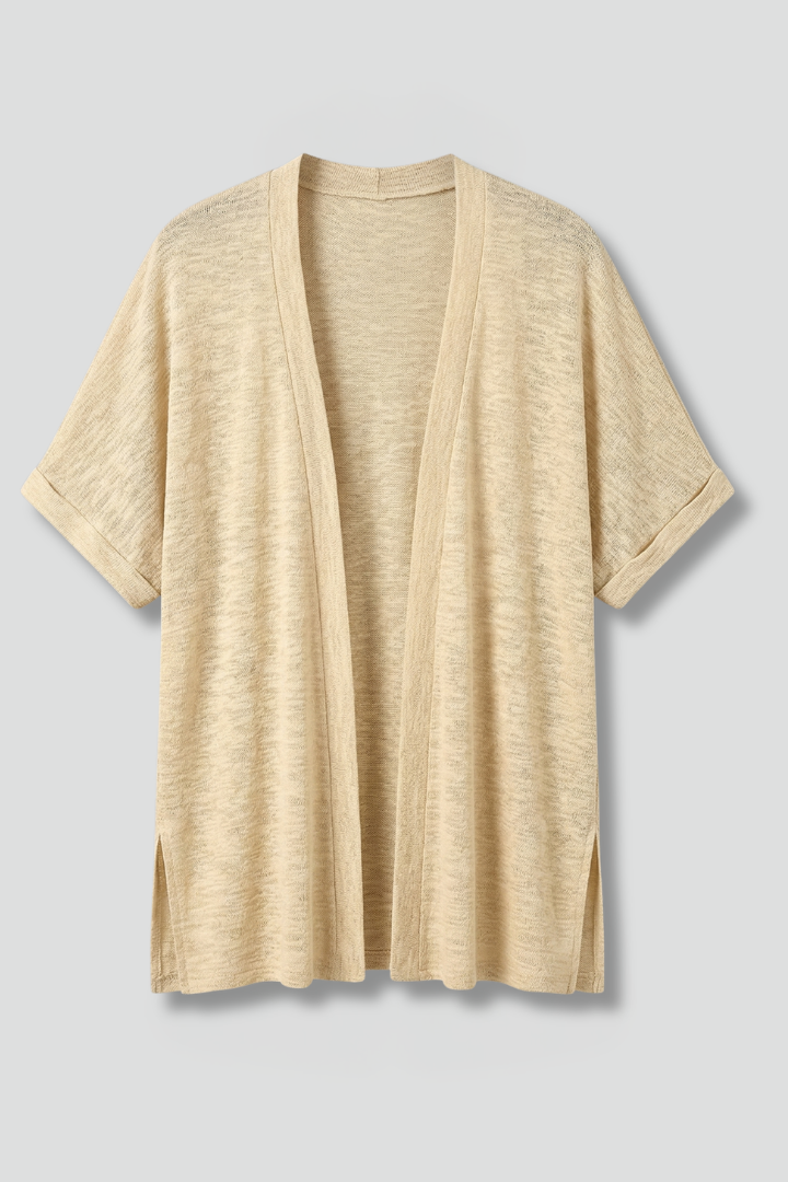 Haisley | Women's Open Front Cardigan – Short Sleeve Lightweight Knit Cover Up