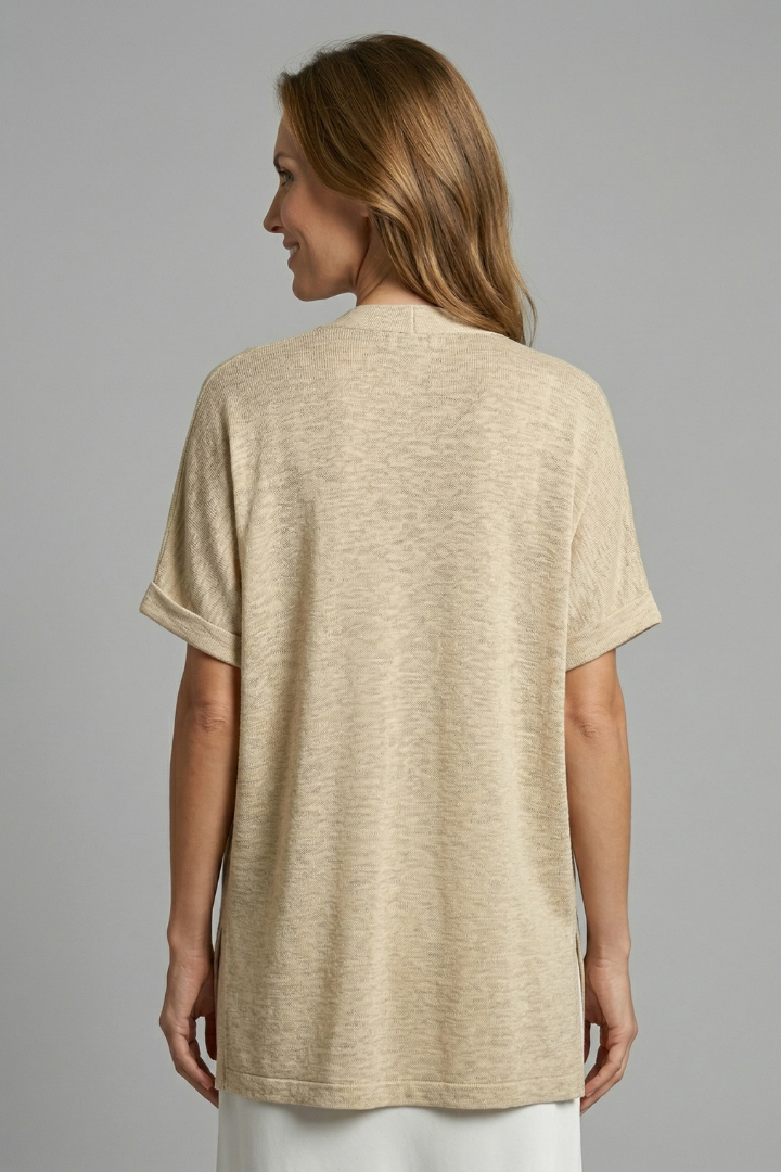 Haisley | Women's Open Front Cardigan – Short Sleeve Lightweight Knit Cover Up