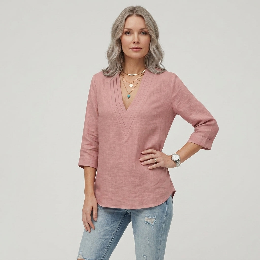 Haven | Women's Elegant Casual Top – V-Neck Lightweight Flowy Blouse