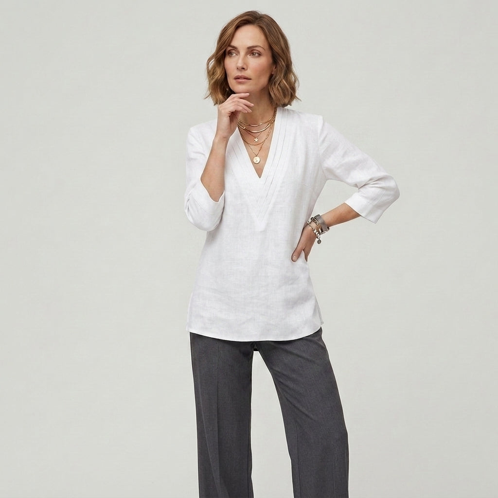 Haven | Women's Elegant Casual Top – V-Neck Lightweight Flowy Blouse