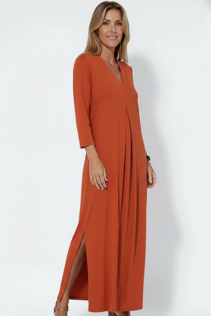 Indie | Women’s V-Neck Maxi Dress – Sleeveless Ankle-Length Dress