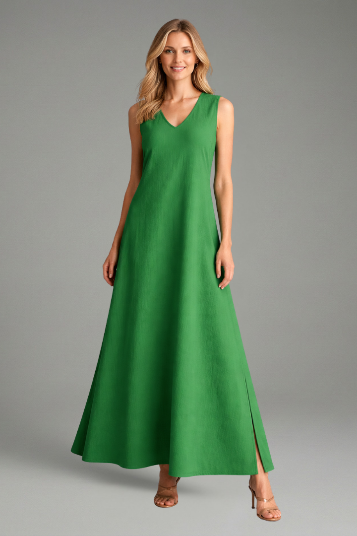 Indie | Women’s V-Neck Maxi Dress – Sleeveless Ankle-Length Dress