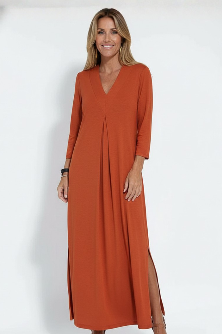 Indie | Women’s V-Neck Maxi Dress – Sleeveless Ankle-Length Dress