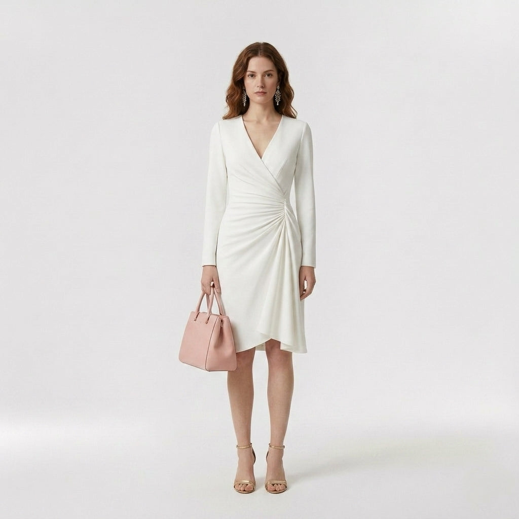 Ireland | Women's Casual Midi Dress – V-Neck Flowy Short Sleeve Lightweight Dress