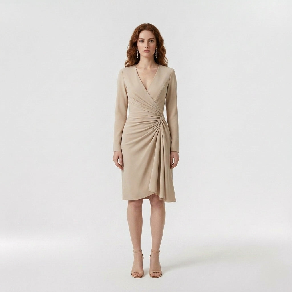 Ireland | Women's Casual Midi Dress – V-Neck Flowy Short Sleeve Lightweight Dress