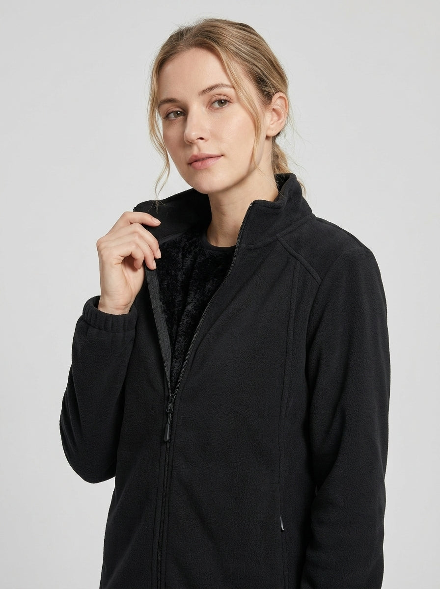 Isavelle | Women's Fleece Jacket, Plush Lined Stand Collar Coat