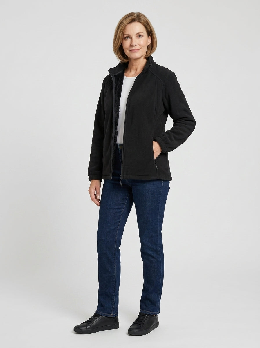 Isavelle | Women's Fleece Jacket, Plush Lined Stand Collar Coat