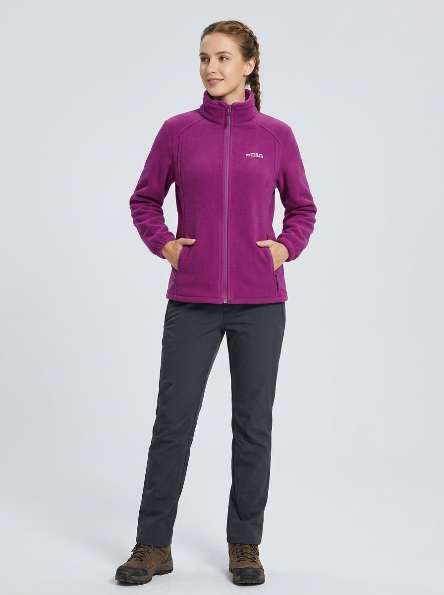 Isavelle | Women's Fleece Jacket, Plush Lined Stand Collar Coat