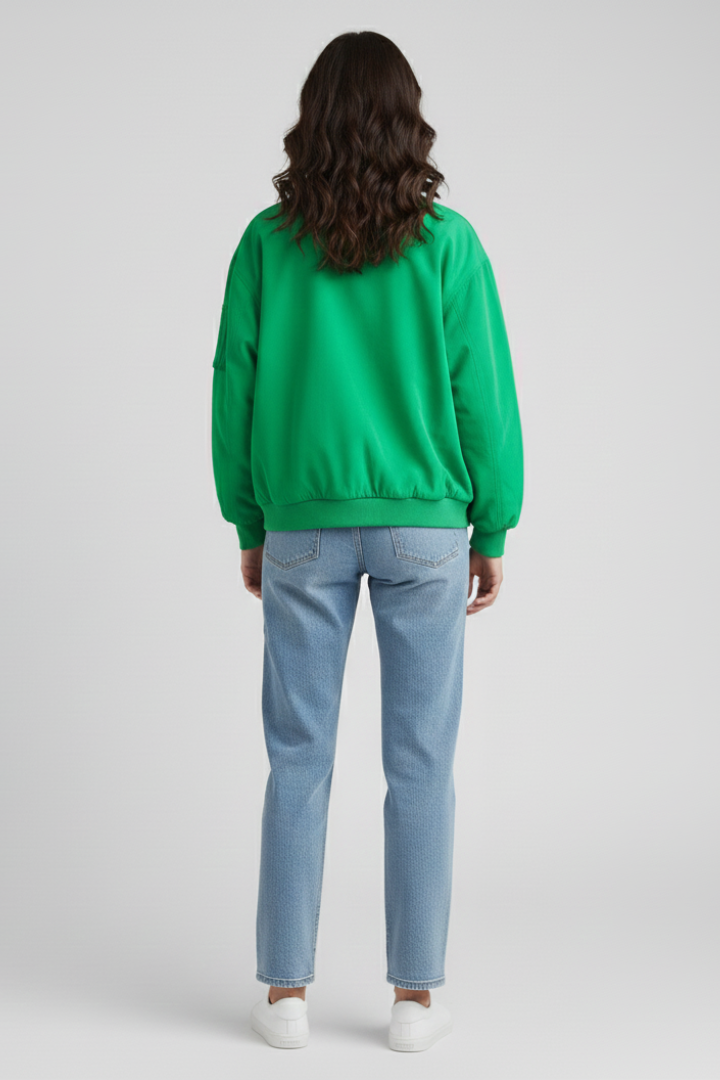 Ivanna | Women's Casual Zip Jacket – Bomber Style Coat with Snap Button Pockets
