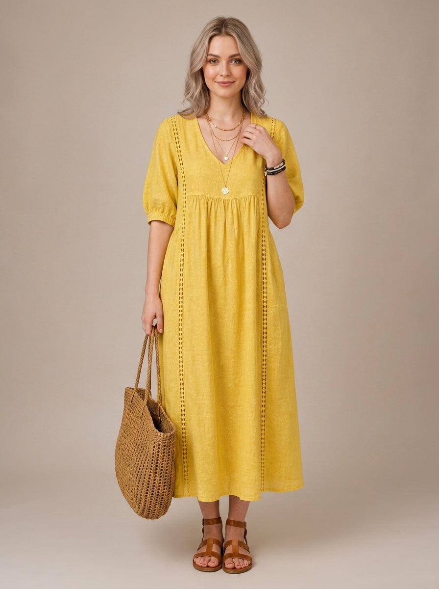 Ivella | Women’s Linen & Cotton Dress – Elegant Lightweight Summer Dress
