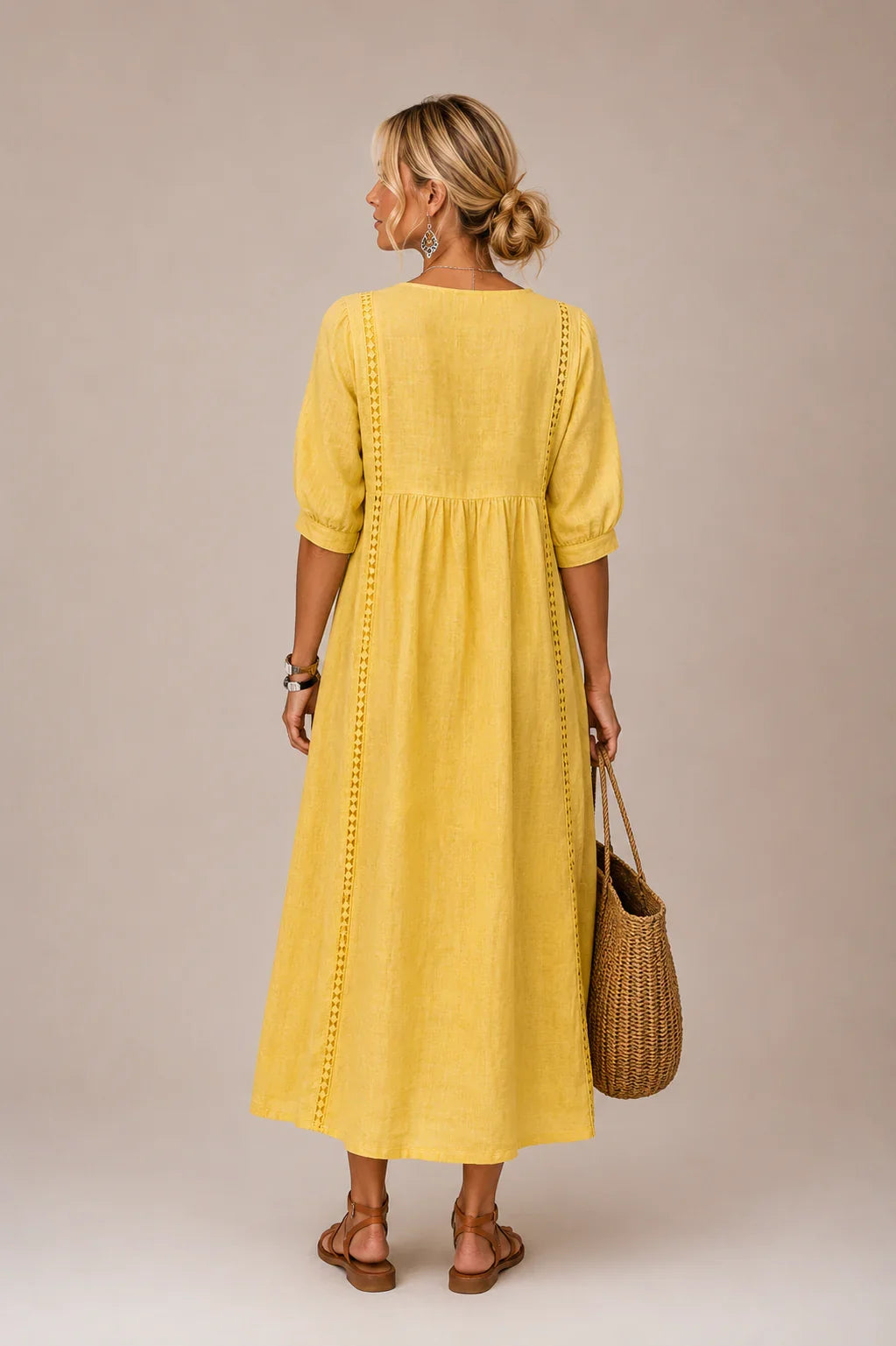 Ivella | Women’s Linen & Cotton Dress – Elegant Lightweight Summer Dress