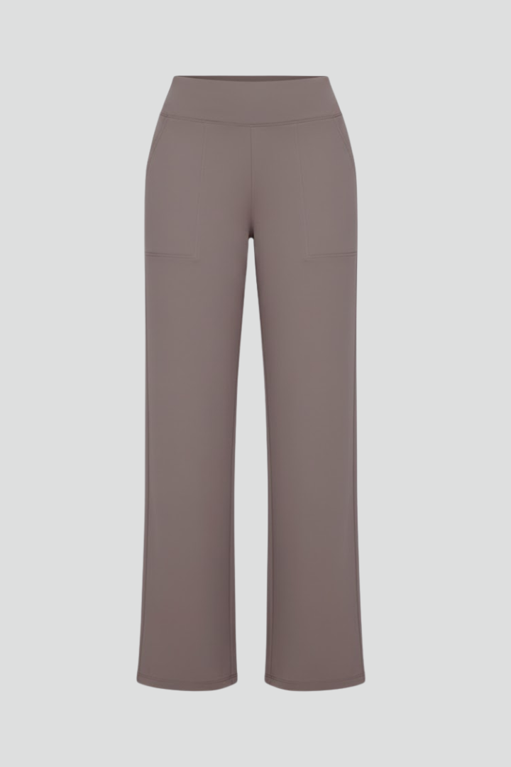 Jely | Women’s Elastic Waist Wide Leg Pants – High Rise Comfortable Pocket Trousers