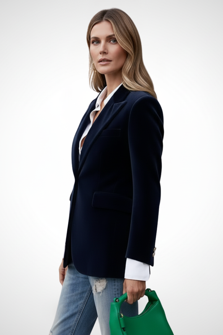 Jessalira | Women’s Tailored Blazer – Single Button Office Jacket with Notched Lapel
