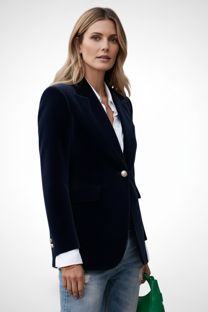 Jessalira | Women’s Tailored Blazer – Single Button Office Jacket with Notched Lapel