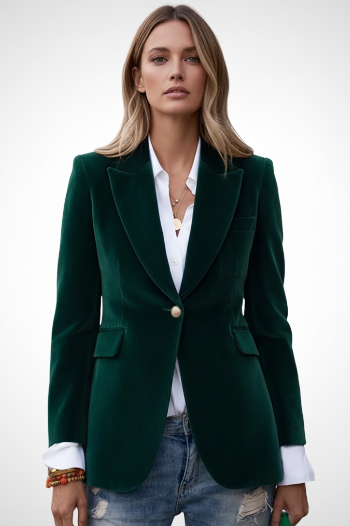 Jessalira | Women’s Tailored Blazer – Single Button Office Jacket with Notched Lapel