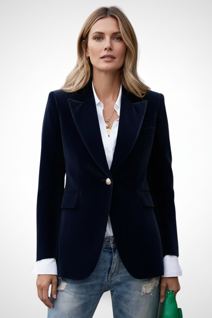 Jessalira | Women’s Tailored Blazer – Single Button Office Jacket with Notched Lapel