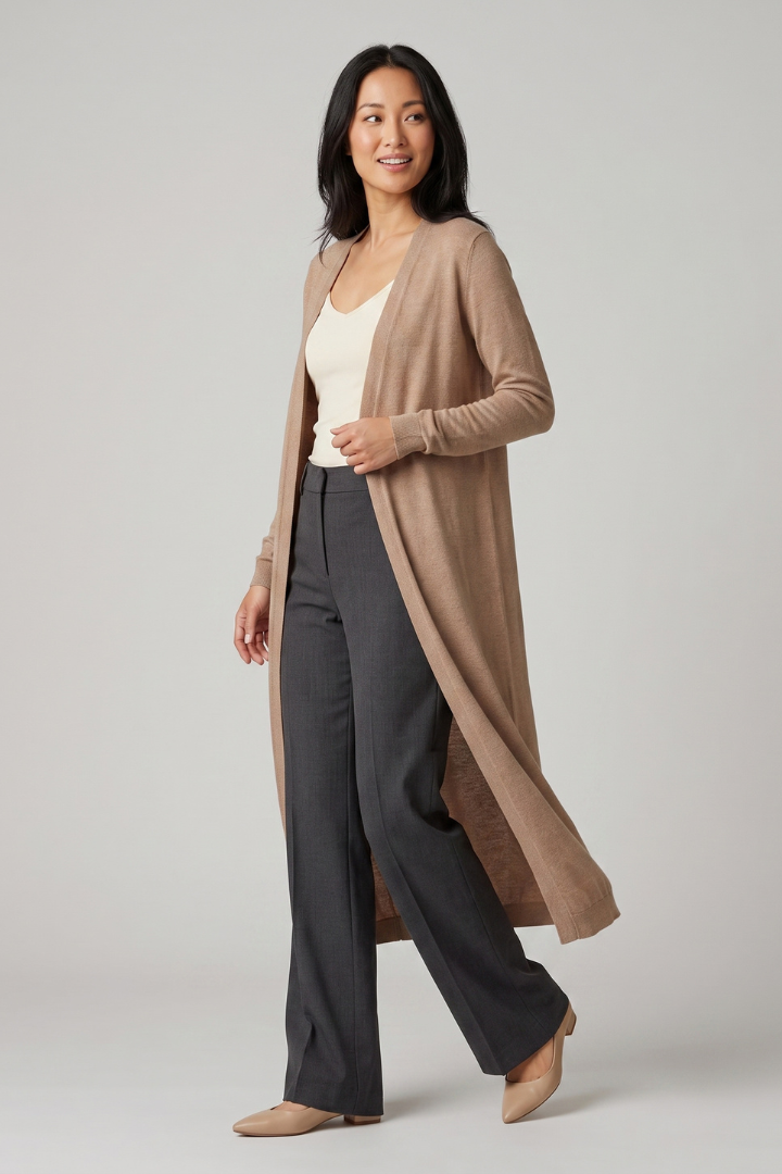 Jessara | Women's Long Open Front Cardigan – Soft Knit Long Sleeve Cover-Up