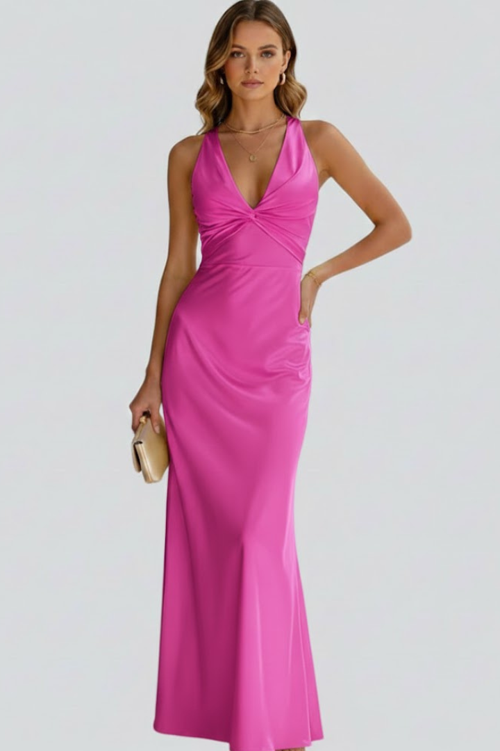 Jolie | Women’s Deep V-Neck Maxi Dress – Sleeveless Long Dress