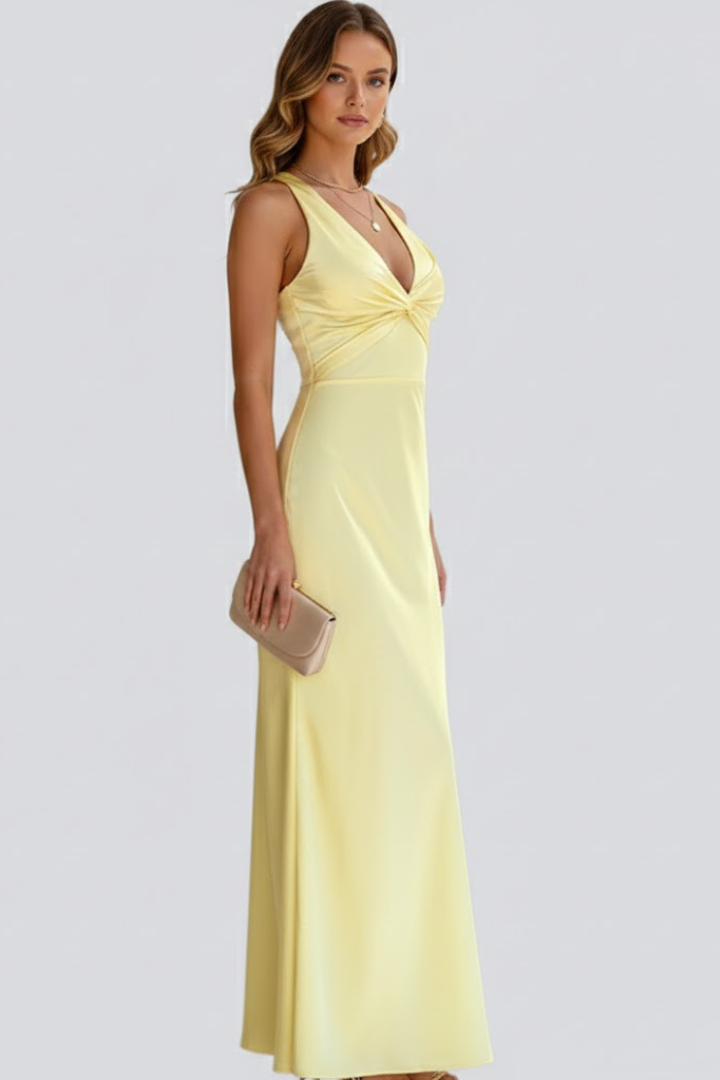 Jolie | Women’s Deep V-Neck Maxi Dress – Sleeveless Long Dress