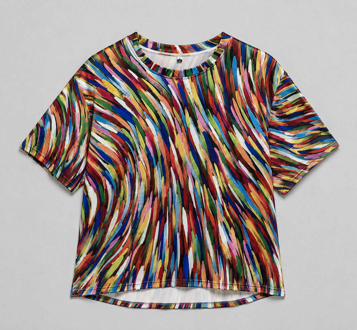 Jovie | Women’s Printed Blouse – Abstract Print Short Sleeve Top, Round Neck Loose Fit