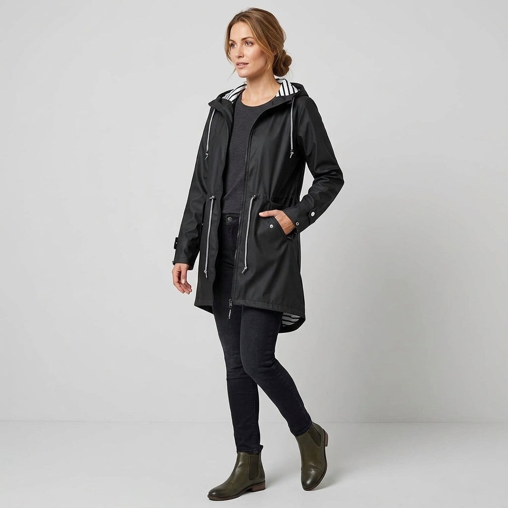 Kalindra | Women's Rain Jacket – Waterproof & Windproof Outdoor Jacket with Adjustable Hood