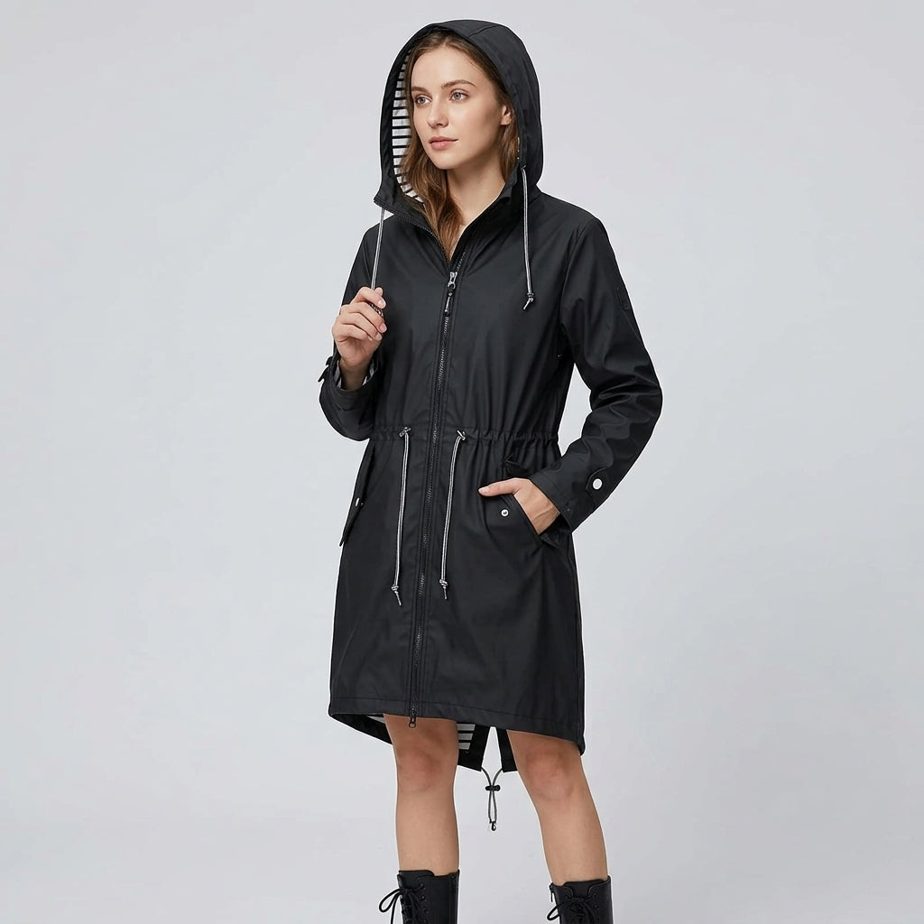 Kalindra | Women's Rain Jacket – Waterproof & Windproof Outdoor Jacket with Adjustable Hood