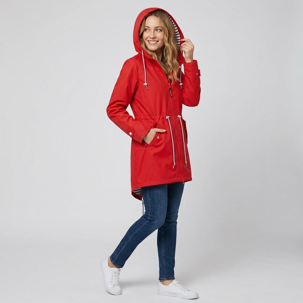 Kalindra | Women's Rain Jacket – Waterproof & Windproof Outdoor Jacket with Adjustable Hood