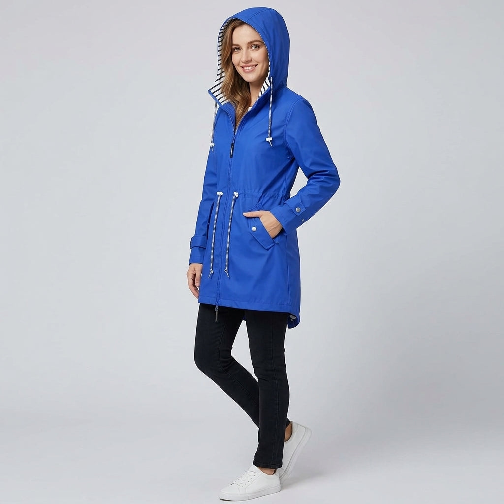 Kalindra | Women's Rain Jacket – Waterproof & Windproof Outdoor Jacket with Adjustable Hood