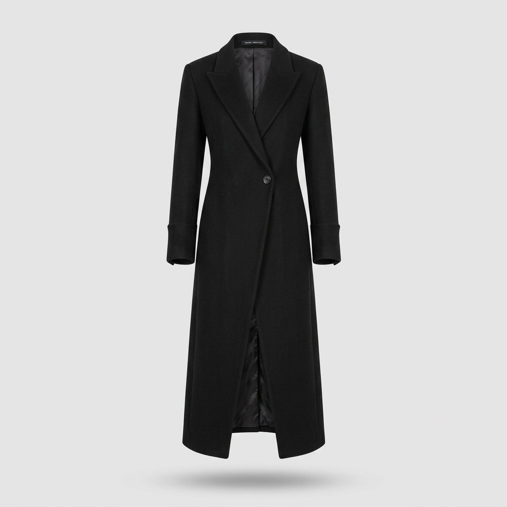 Kerenza | Women's Long Wool-Blend Coat – Double-Breasted Coat