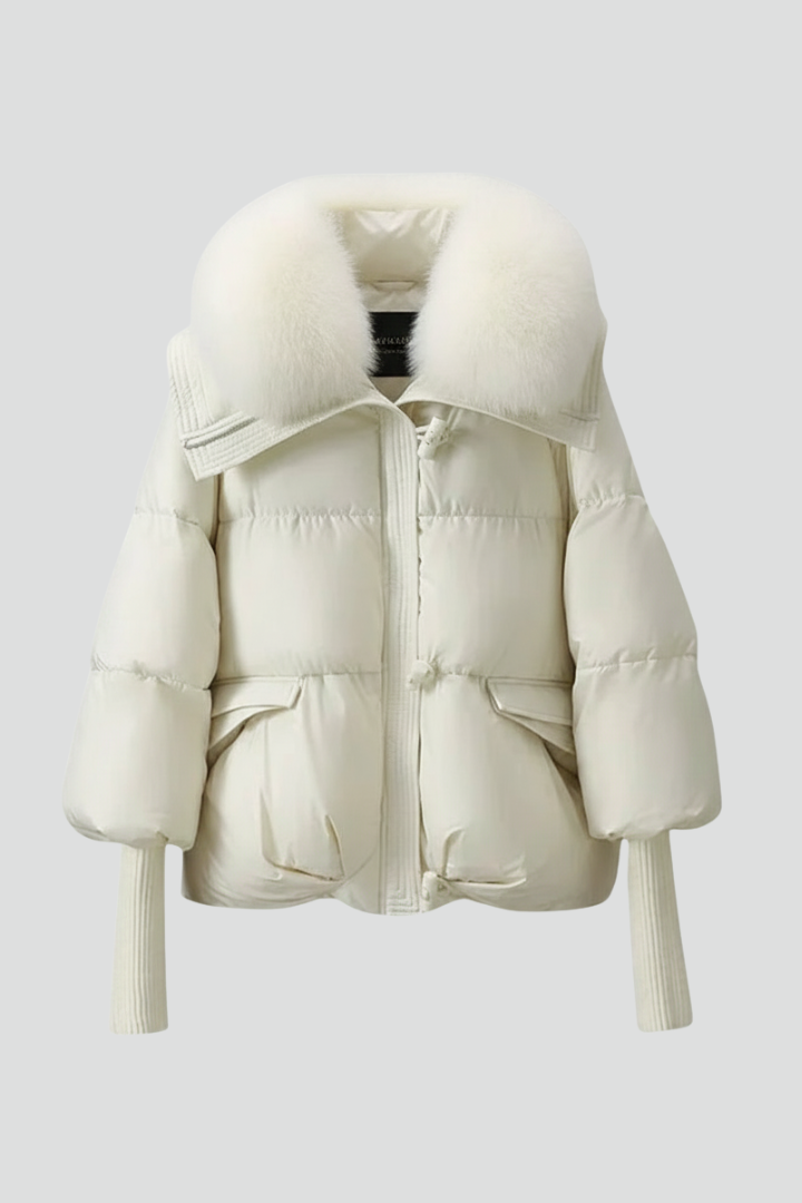 Kestrel | Women’s Quilted Puffer Jacket with Wide Collar, Full-Zip Front