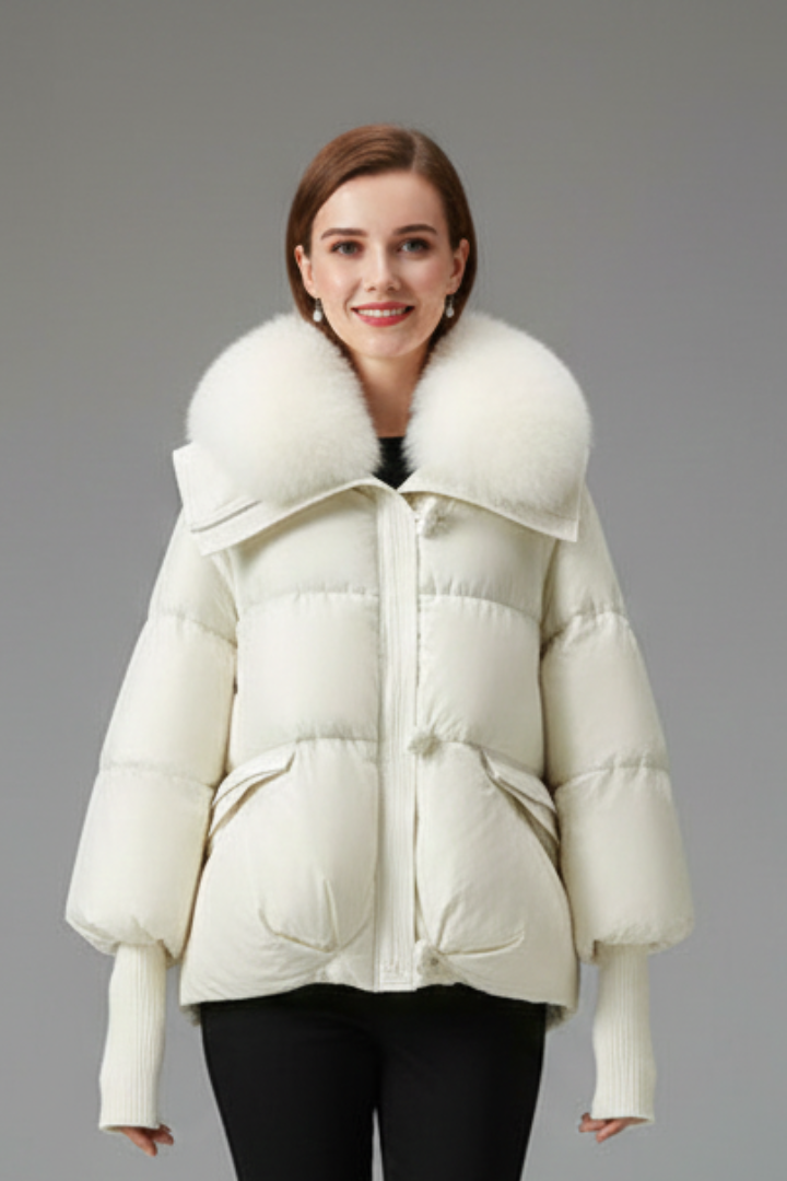 Kestrel | Women’s Quilted Puffer Jacket with Wide Collar, Full-Zip Front