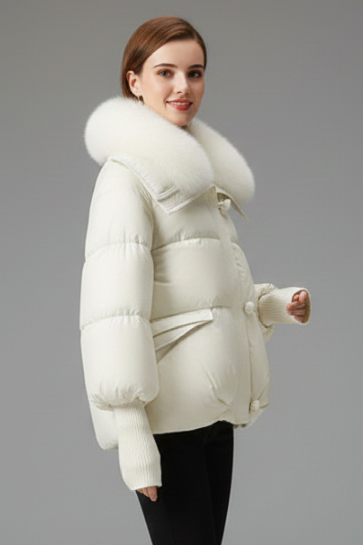 Kestrel | Women’s Quilted Puffer Jacket with Wide Collar, Full-Zip Front