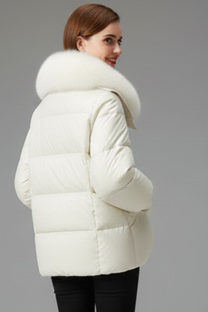 Kestrel | Women’s Quilted Puffer Jacket with Wide Collar, Full-Zip Front
