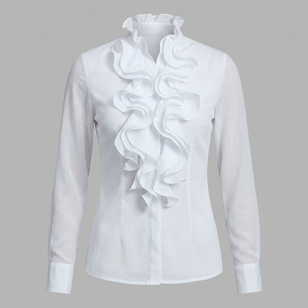 Kit | Women's Casual Chic Chiffon Blouse – Long Sleeve Elegant Button Shirt