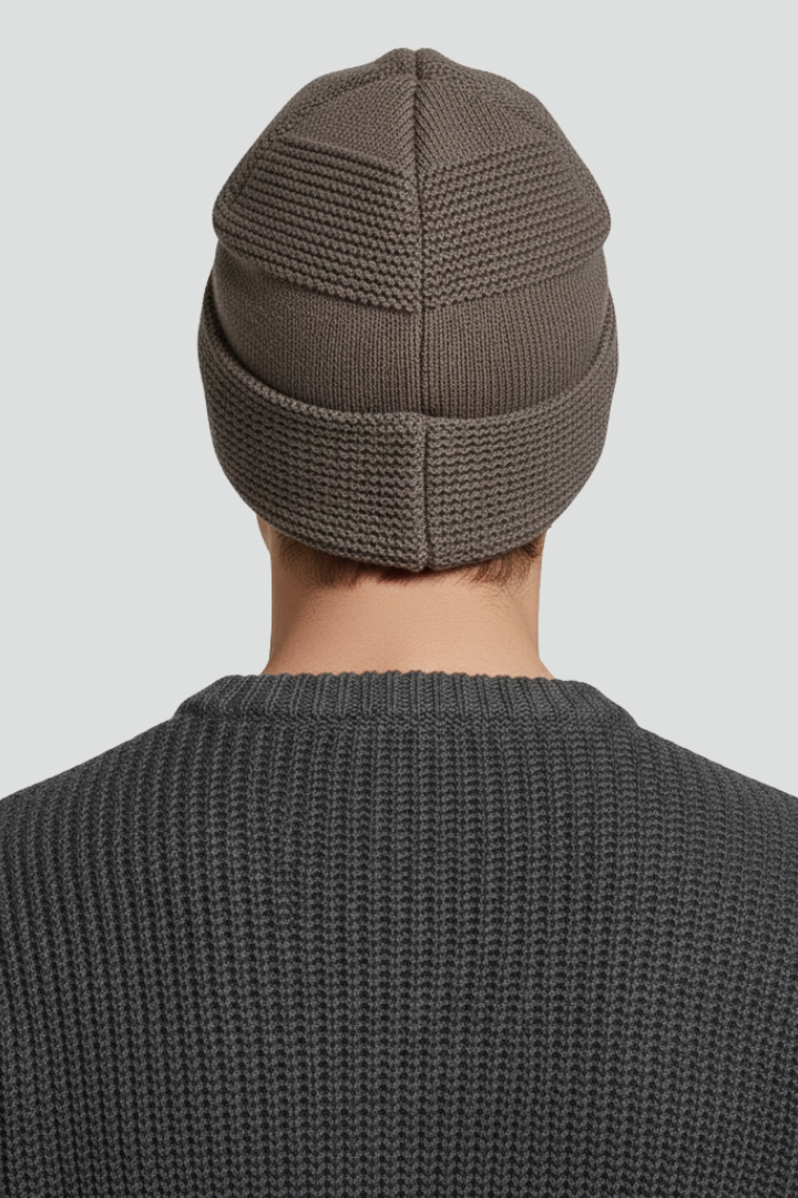 Knit Beanie with Ribbed Edge and Lined Interior
