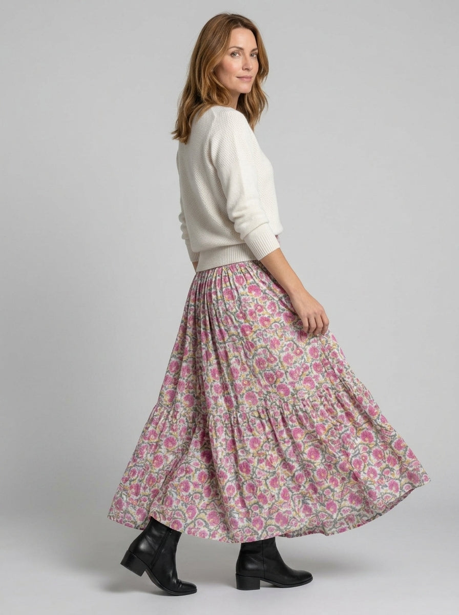 Lavinia | Women’s Printed Maxi Skirt – High-Waisted A-Line Long Skirt