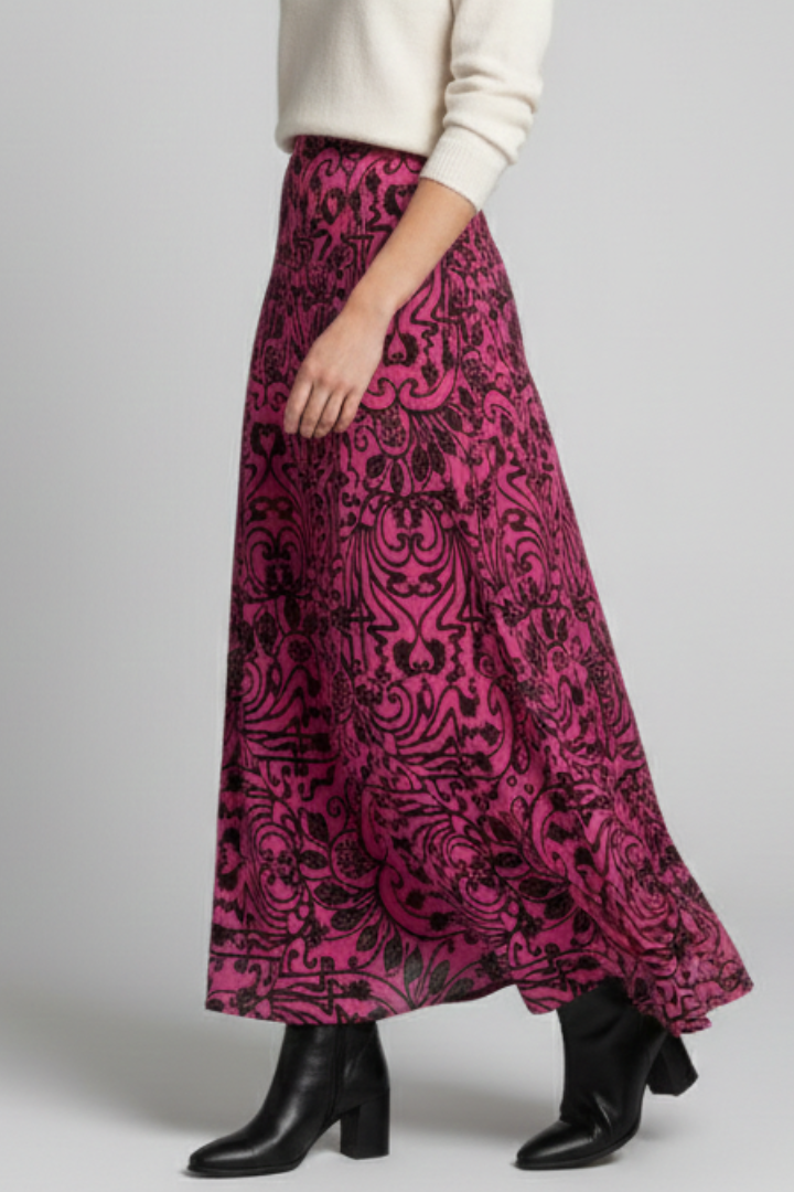 Lavinia | Women’s Printed Maxi Skirt – High-Waisted A-Line Long Skirt