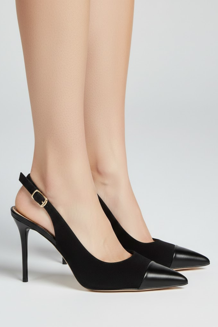 Leya | Women Slingback Heels – Pointed Toe High Heels, Slim Stiletto Dress Shoes