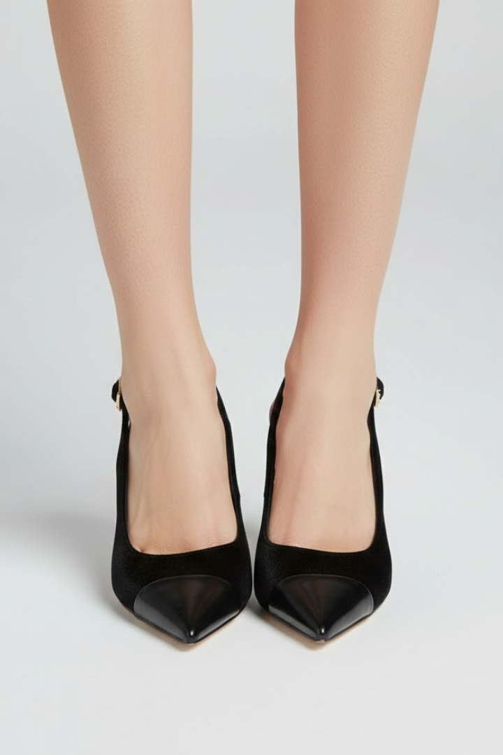 Leya | Women Slingback Heels – Pointed Toe High Heels, Slim Stiletto Dress Shoes