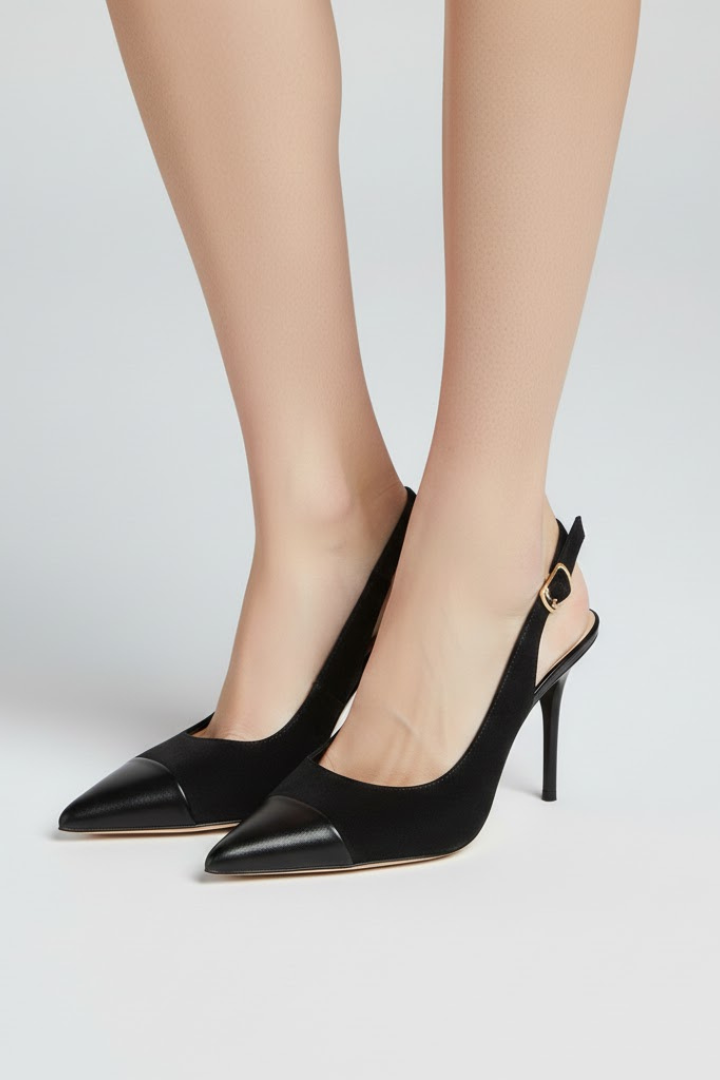 Leya | Women Slingback Heels – Pointed Toe High Heels, Slim Stiletto Dress Shoes