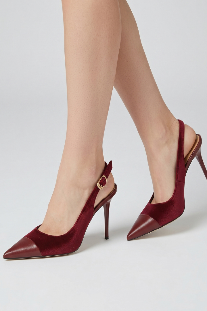 Leya | Women Slingback Heels – Pointed Toe High Heels, Slim Stiletto Dress Shoes