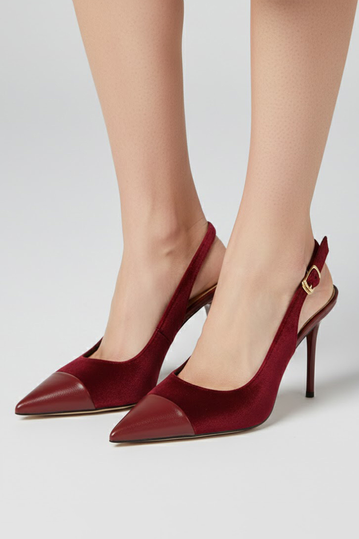Leya | Women Slingback Heels – Pointed Toe High Heels, Slim Stiletto Dress Shoes