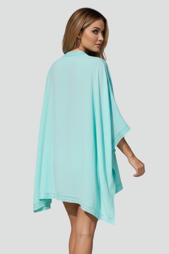 Liana | Women’s V-Neck Textured Tunic Top – Loose Fit Casual Blouse, Asymmetric Hem