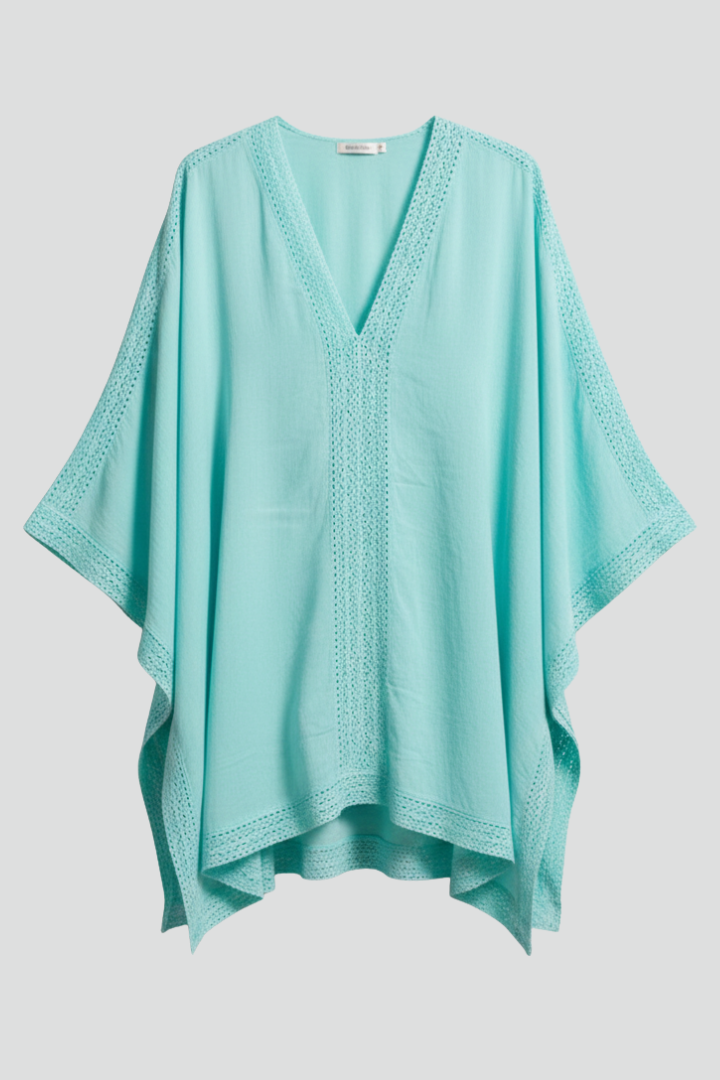 Liana | Women’s V-Neck Textured Tunic Top – Loose Fit Casual Blouse, Asymmetric Hem