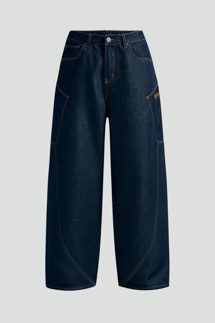 Lilia | Women's High-Waist Wide Leg Casual Trousers – Patch Pocket Pants