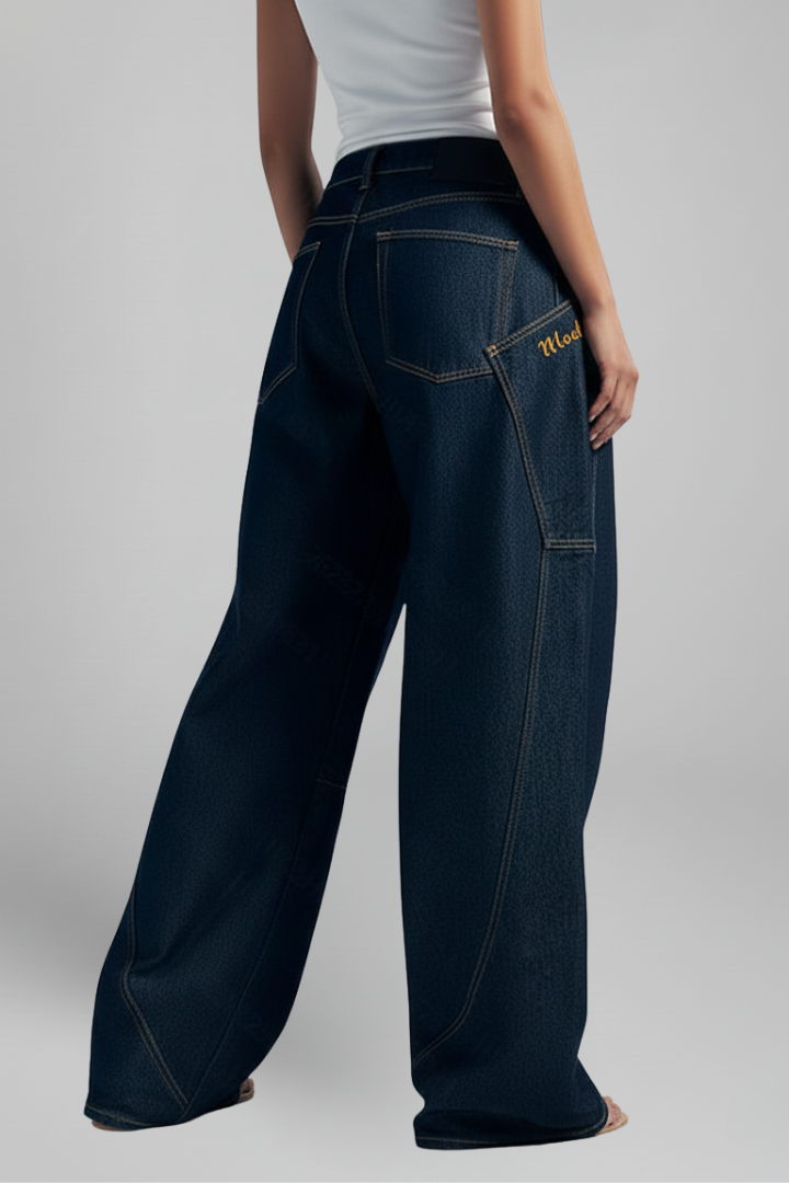 Lilia | Women's High-Waist Wide Leg Casual Trousers – Patch Pocket Pants
